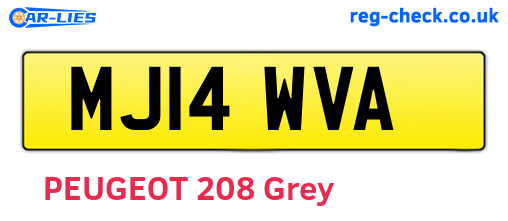 MJ14WVA are the vehicle registration plates.