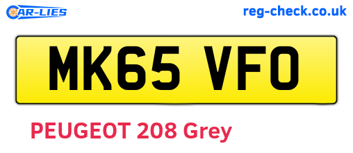 MK65VFO are the vehicle registration plates.