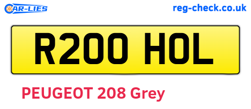 R200HOL are the vehicle registration plates.