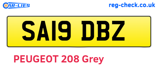 SA19DBZ are the vehicle registration plates.
