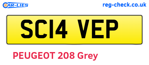 SC14VEP are the vehicle registration plates.