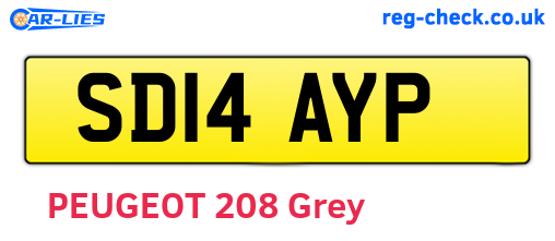 SD14AYP are the vehicle registration plates.