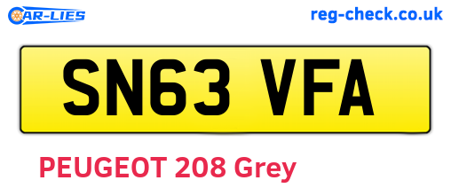 SN63VFA are the vehicle registration plates.