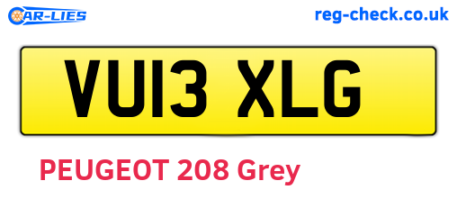VU13XLG are the vehicle registration plates.