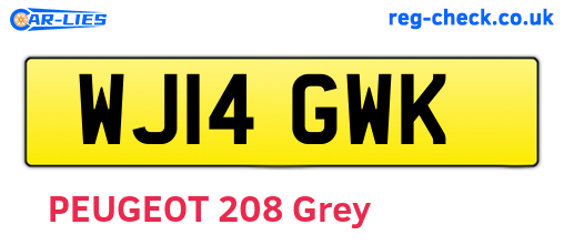 WJ14GWK are the vehicle registration plates.