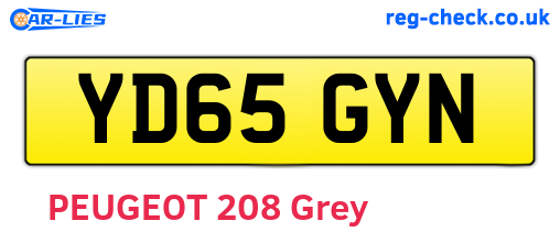 YD65GYN are the vehicle registration plates.