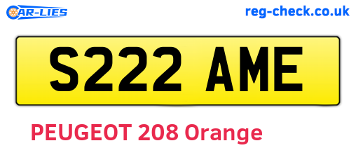 S222AME are the vehicle registration plates.