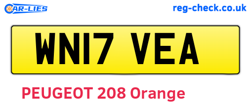 WN17VEA are the vehicle registration plates.