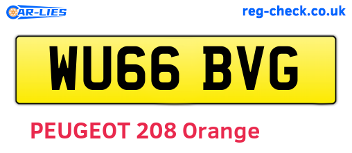 WU66BVG are the vehicle registration plates.