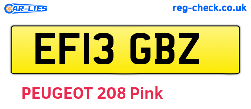 EF13GBZ are the vehicle registration plates.