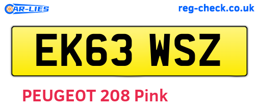 EK63WSZ are the vehicle registration plates.
