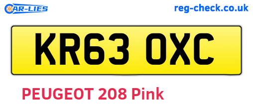 KR63OXC are the vehicle registration plates.
