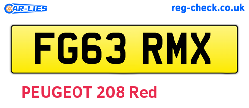 FG63RMX are the vehicle registration plates.
