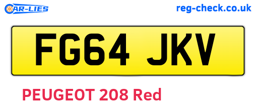 FG64JKV are the vehicle registration plates.