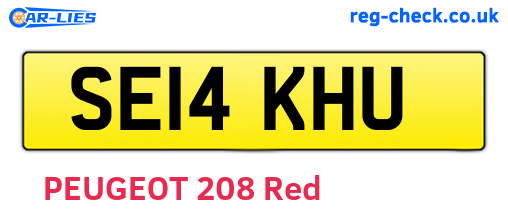 SE14KHU are the vehicle registration plates.