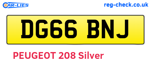 DG66BNJ are the vehicle registration plates.