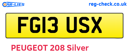 FG13USX are the vehicle registration plates.