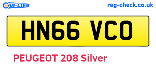 HN66VCO are the vehicle registration plates.