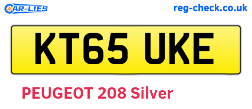 KT65UKE are the vehicle registration plates.