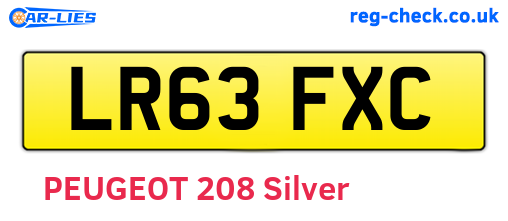 LR63FXC are the vehicle registration plates.