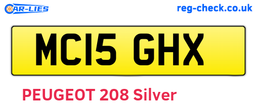 MC15GHX are the vehicle registration plates.