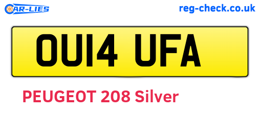 OU14UFA are the vehicle registration plates.