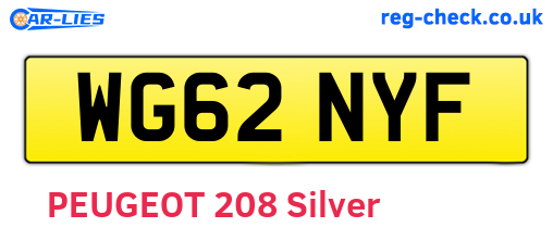 WG62NYF are the vehicle registration plates.