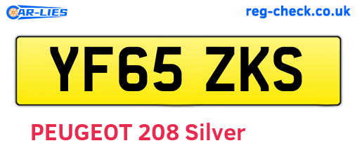 YF65ZKS are the vehicle registration plates.