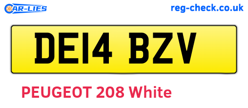 DE14BZV are the vehicle registration plates.