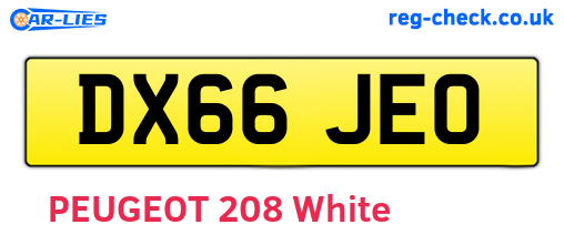 DX66JEO are the vehicle registration plates.