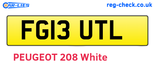 FG13UTL are the vehicle registration plates.