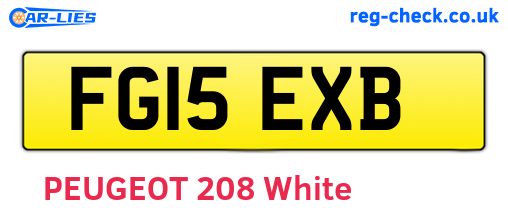 FG15EXB are the vehicle registration plates.