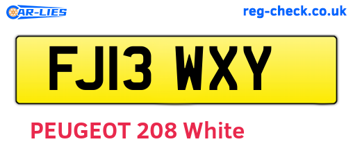 FJ13WXY are the vehicle registration plates.