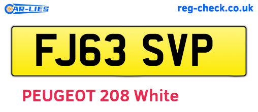 FJ63SVP are the vehicle registration plates.