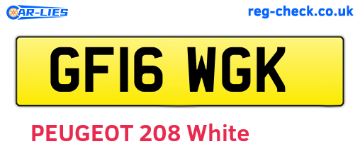 GF16WGK are the vehicle registration plates.