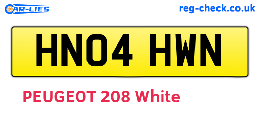 HN04HWN are the vehicle registration plates.