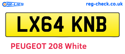 LX64KNB are the vehicle registration plates.