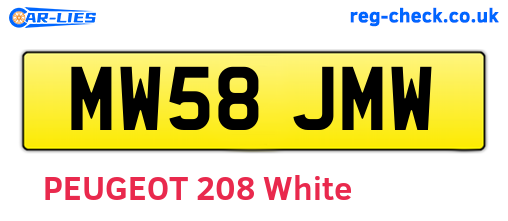 MW58JMW are the vehicle registration plates.