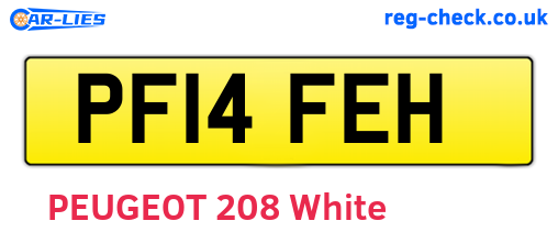 PF14FEH are the vehicle registration plates.