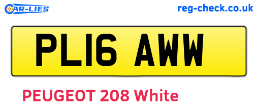 PL16AWW are the vehicle registration plates.