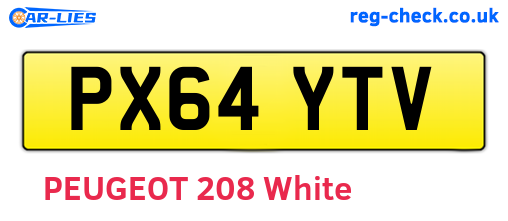 PX64YTV are the vehicle registration plates.