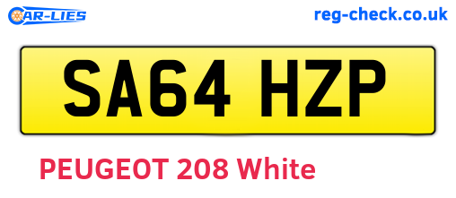 SA64HZP are the vehicle registration plates.