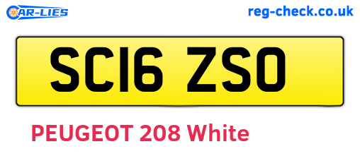 SC16ZSO are the vehicle registration plates.