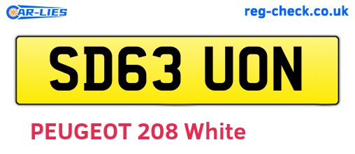 SD63UON are the vehicle registration plates.