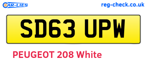 SD63UPW are the vehicle registration plates.