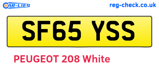SF65YSS are the vehicle registration plates.