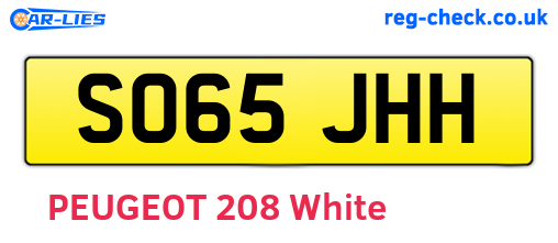 SO65JHH are the vehicle registration plates.