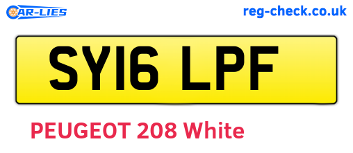 SY16LPF are the vehicle registration plates.