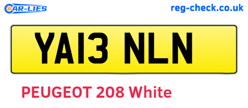 YA13NLN are the vehicle registration plates.