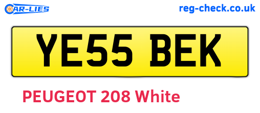 YE55BEK are the vehicle registration plates.